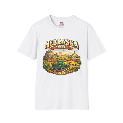 Nebraska Road Trip Unisex Softstyle T Shirt State Pride Graphic Tee Collections FS03