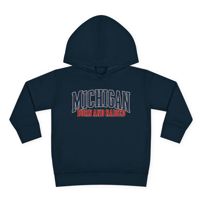 Michigan Born and Raised Luxury Vintage Streetwear Unisex Toddler Pullover Fleece Hoodie
