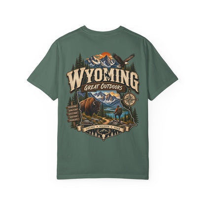 Wyoming Great Outdoors Unisex Comfort Color 1717 Streetwear Graphic Tee