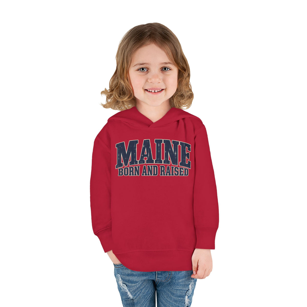 Maine Born and Raised Coastal Heritage Unisex Toddler Pullover Fleece Hoodie