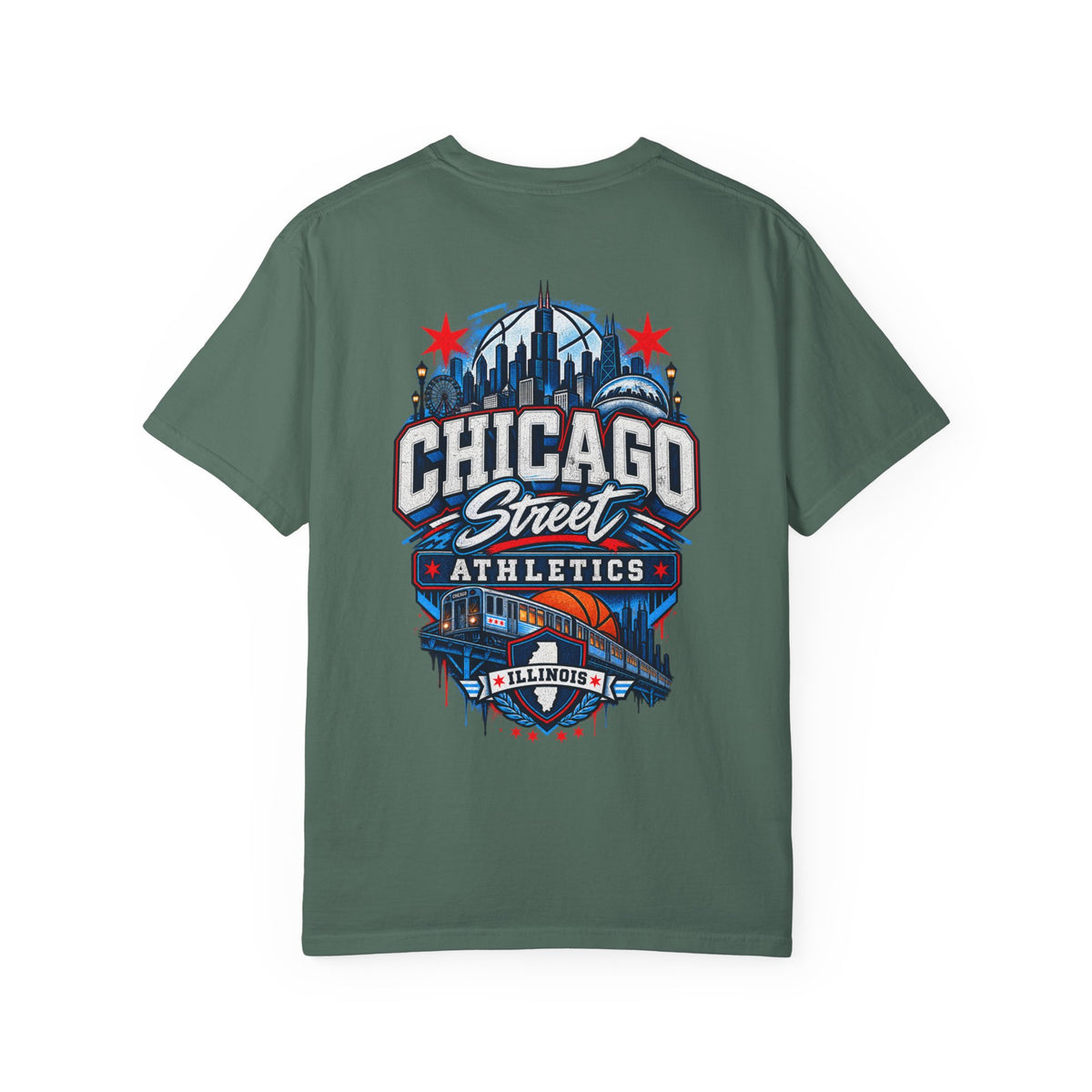 Chicago Illinois Street Athletics Unisex Comfort Color 1717 Streetwear Graphic Tee