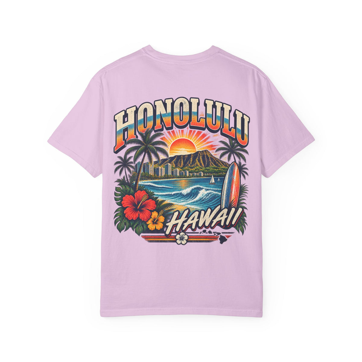 Honolulu Hawaii Unisex Comfort Color 1717 Streetwear Graphic Tee