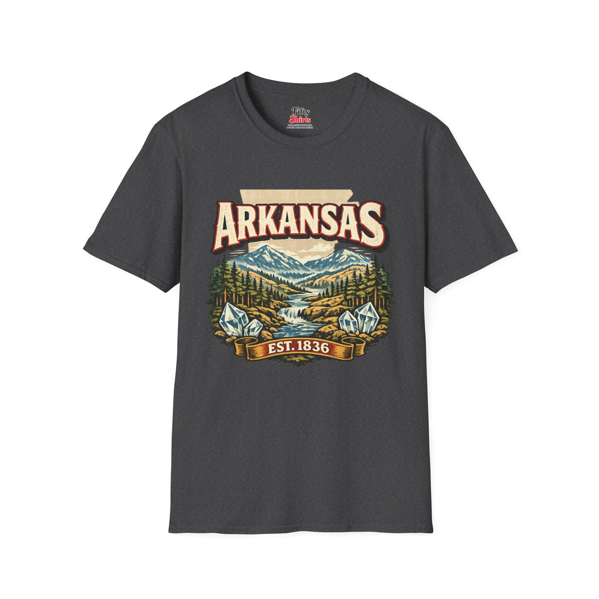 Vintage Arkansas Heritage Unisex Softstyle T Shirt State Pride Graphic Tee Collections FS03