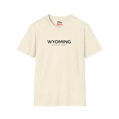 Wyoming All State In God We Trust Front Design Unisex Everyday Tee