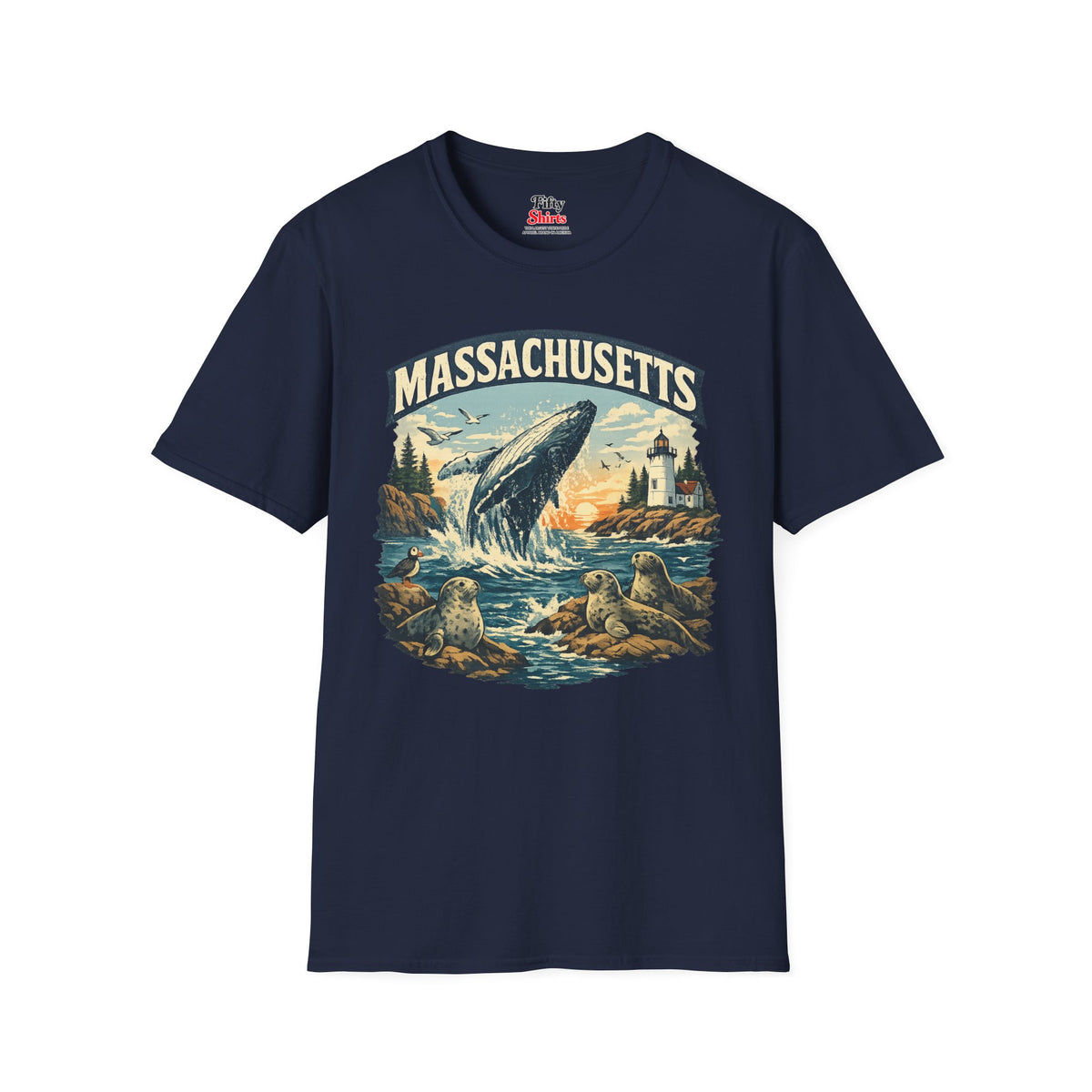 Massachusetts Wildlife Unisex Softstyle T Shirt State Pride Graphic Tee Collections FS03