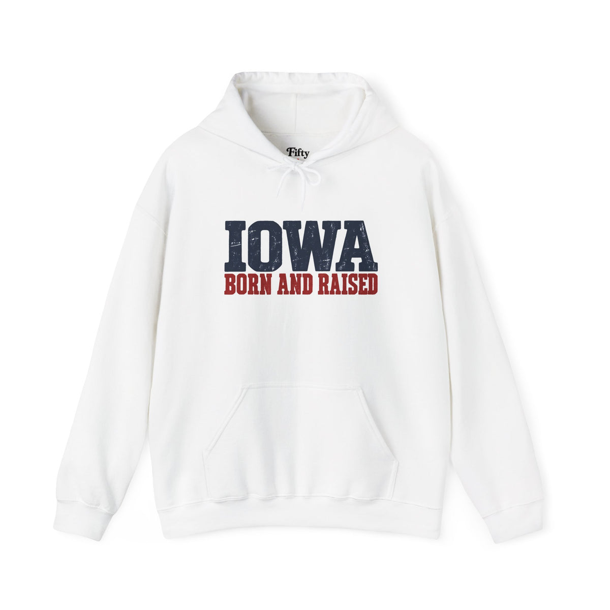 Iowa Born and Raised Rustic Midwest Unisex Hoodie Graphic