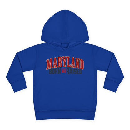 Maryland Born and Raised Timeless Heritage Unisex Toddler Pullover Fleece Hoodie