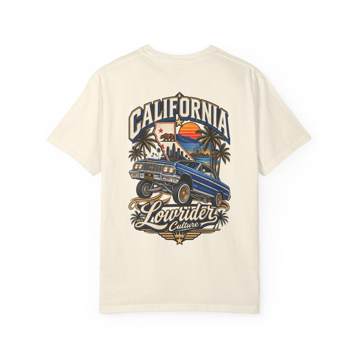 California Lowrider Culture  Unisex Comfort Color 1717 Streetwear Graphic Tee