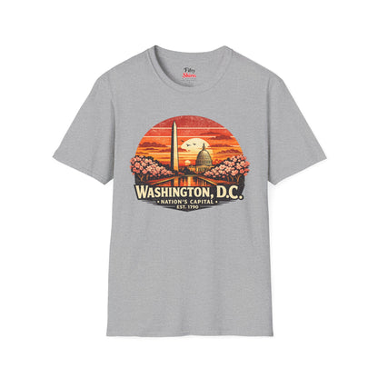 Washington D.C. Monument Sunset Unisex Softstyle T Shirt State Pride Graphic Tee Collections FS03