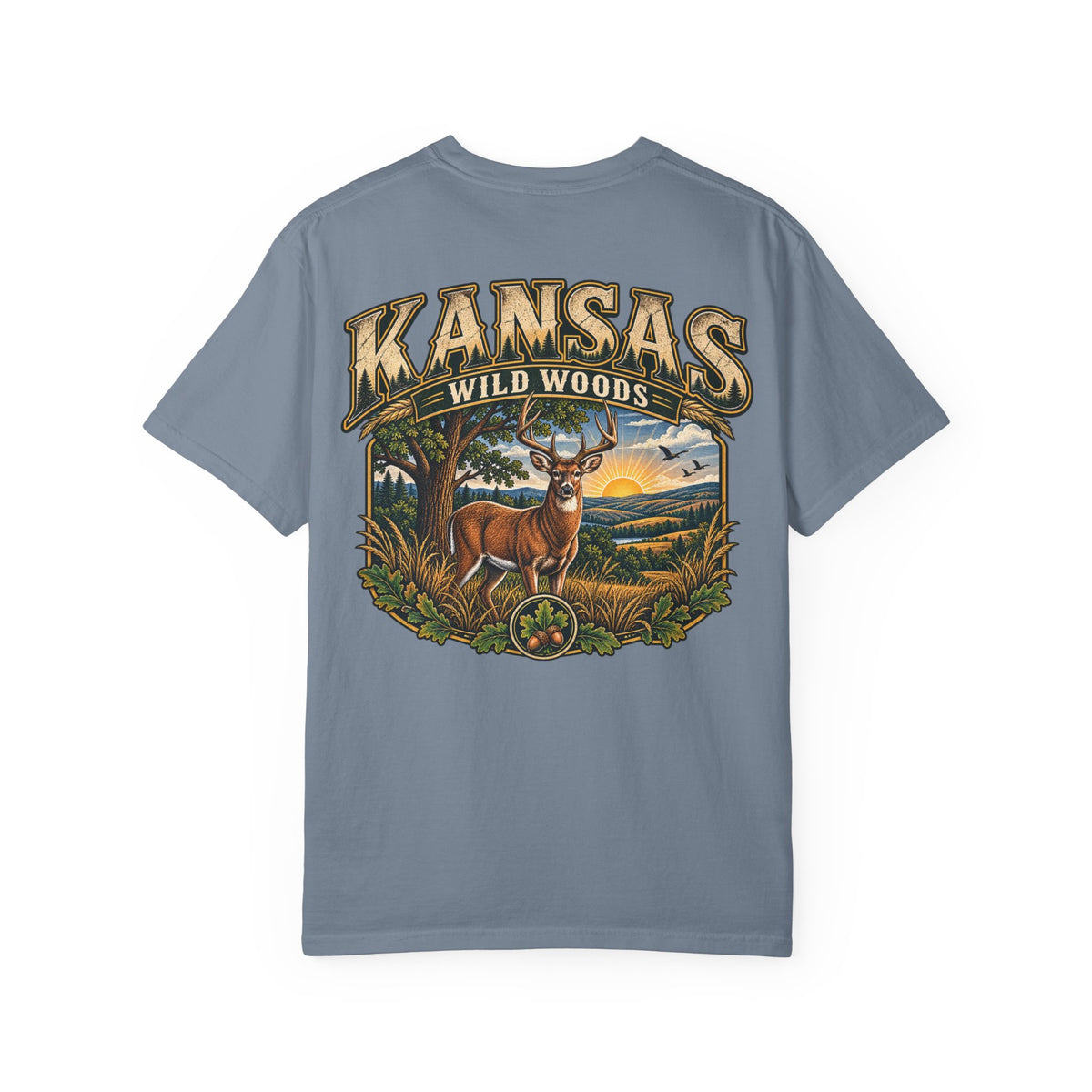 Kansas Wild Woods Unisex Comfort Color 1717 Streetwear Graphic Tee