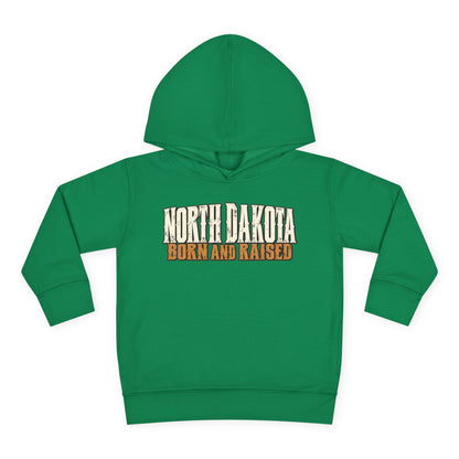 North Dakota Born and Raised Western Streetwear Unisex Toddler Pullover Fleece Hoodie
