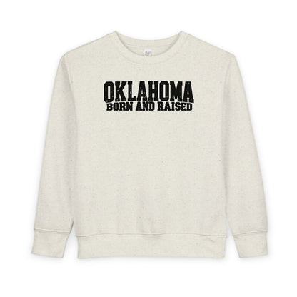 Oklahoma Born and Raised Minimal Heritage Unisex Toddler Sweatshirt