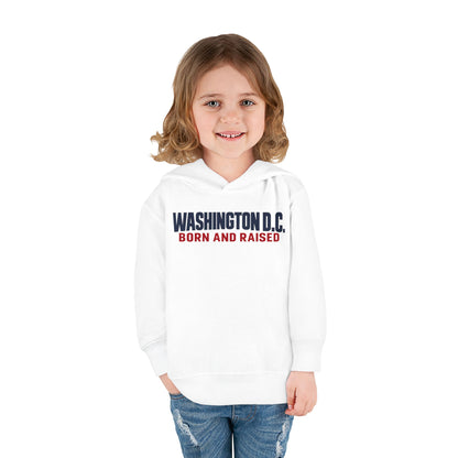 Washington DC Born and Raised Minimal Modern Unisex Toddler Pullover Fleece Hoodie