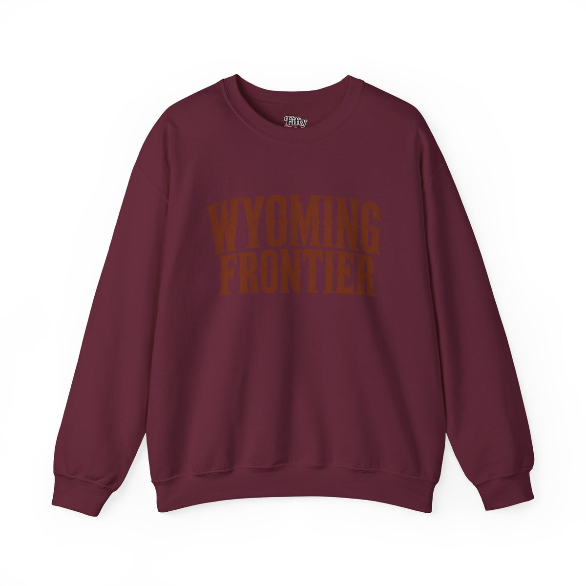 Wyoming Frontier Unisex Crewneck Sweatshirt State Name Graphic