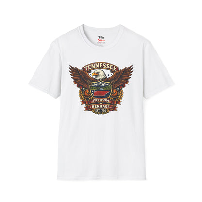 Tennessee Americana Eagle Unisex Softstyle T Shirt State Pride Graphic Tee Collections FS03