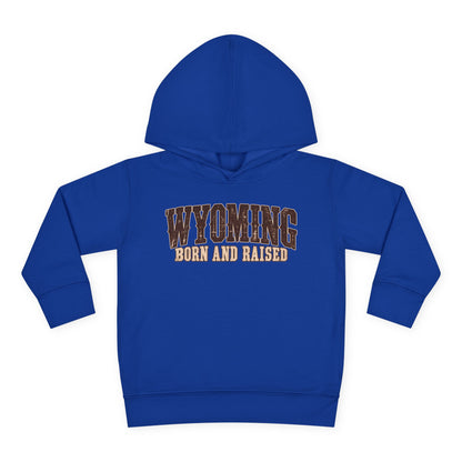 Wyoming Born and Raised Vintage Western Americana Unisex Toddler Pullover Fleece Hoodie