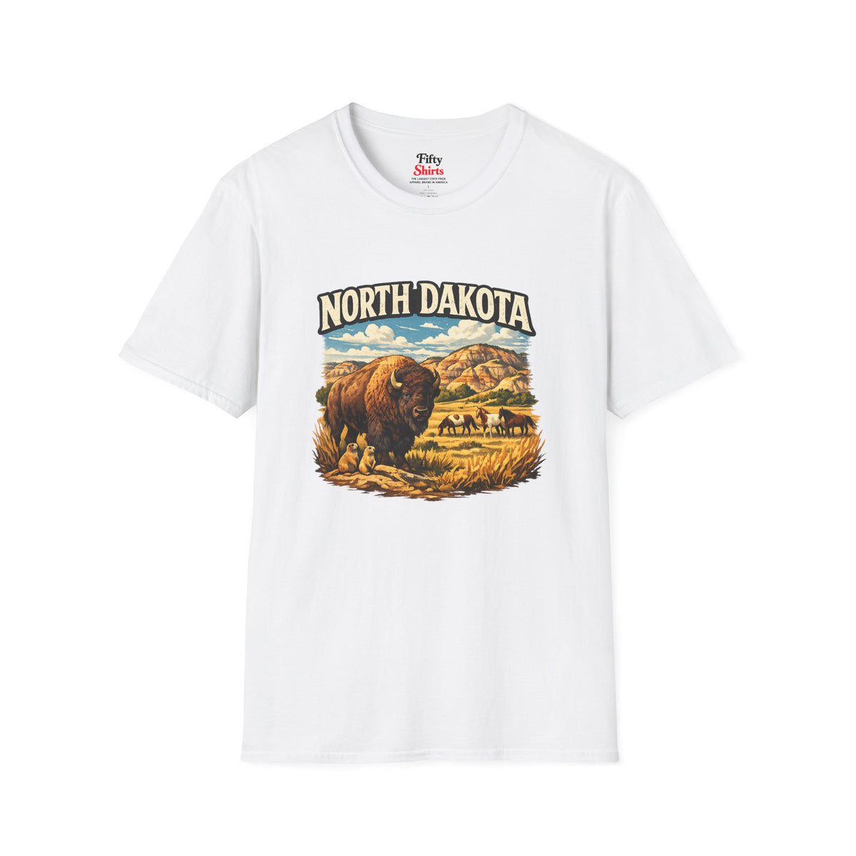 North Dakota Wildlife Unisex Softstyle T Shirt State Pride Graphic Tee Collections FS03