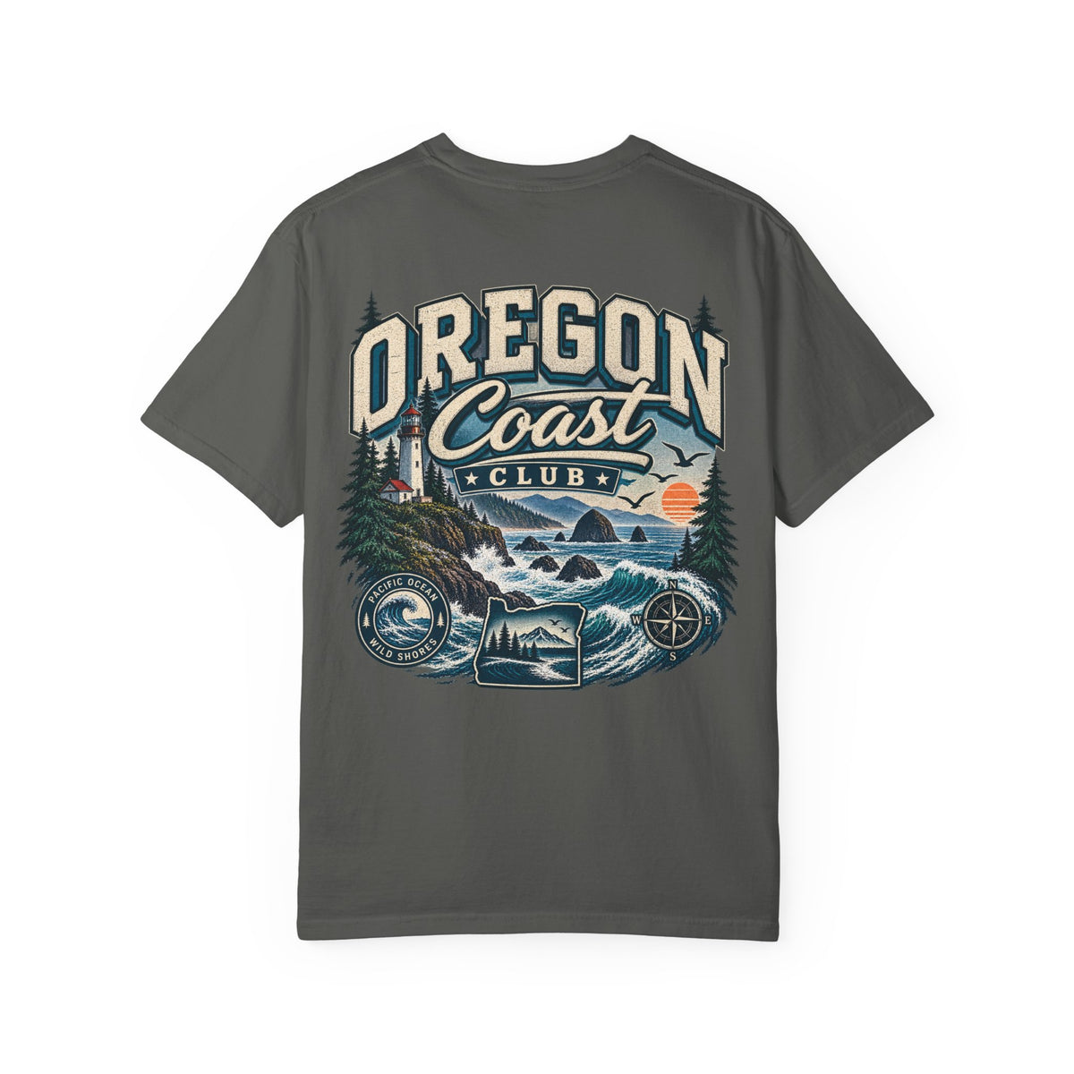 Oregon Coast Club Unisex Comfort Color 1717 Streetwear Graphic Tee