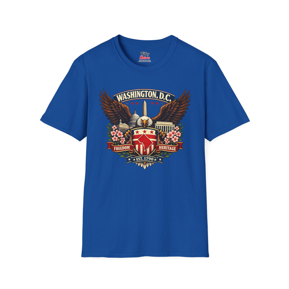 Washington D.C. Americana Eagle Unisex Softstyle T Shirt State Pride Graphic Tee Collections FS03