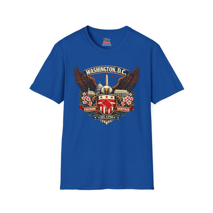 Washington D.C. Americana Eagle Unisex Softstyle T Shirt State Pride Graphic Tee Collections FS03
