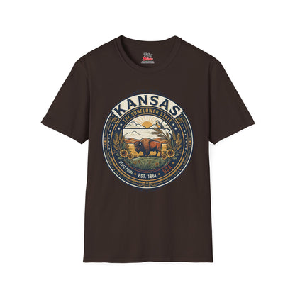 Kansas State Pride Emblem Unisex Softstyle T Shirt State Pride Graphic Tee Collections FS03