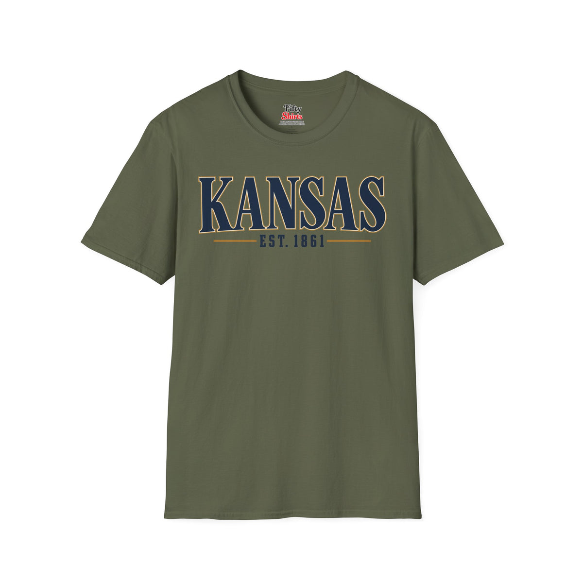 Kansas Est 1861 Unisex Softstyle T Shirt State Name Graphic Tee