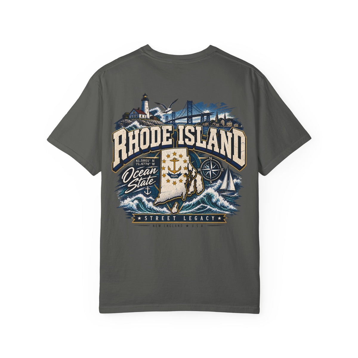 Rhode Island Street Legacy Unisex Comfort Color 1717 Streetwear Graphic Tee