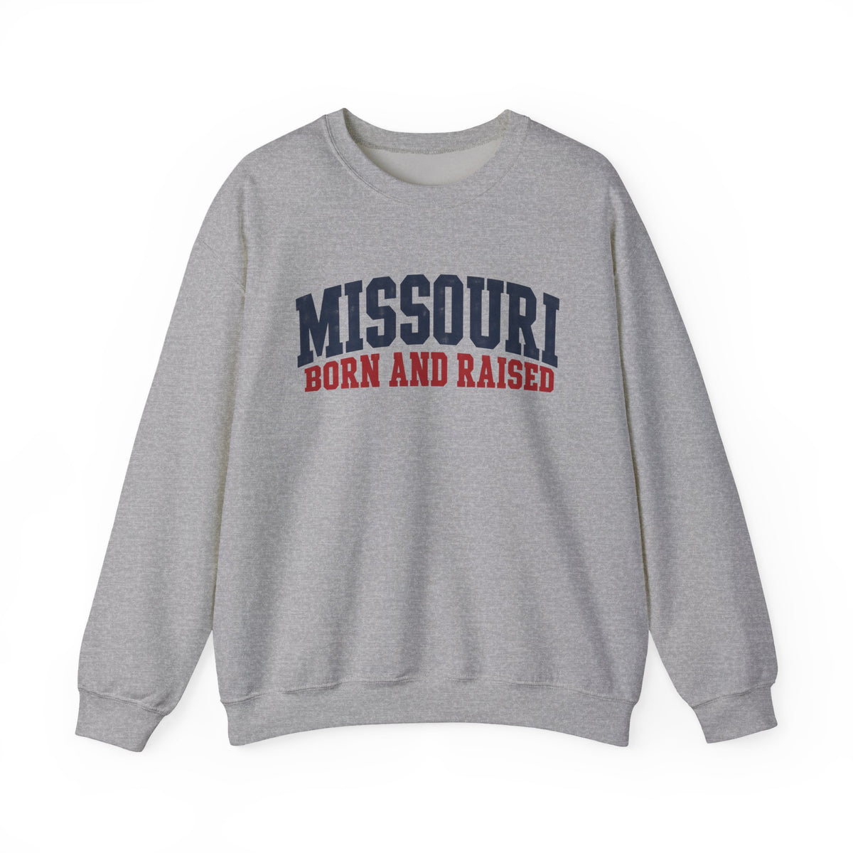 Missouri Born and Raised Minimal Vintage Unisex Sweatshirt Graphic