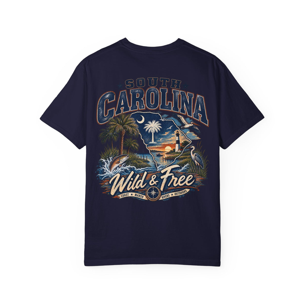 South Carolina Wild & Free Unisex Comfort Color 1717 Streetwear Graphic Tee