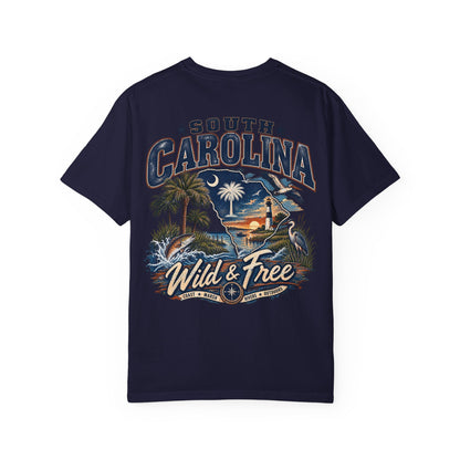 South Carolina Wild & Free Unisex Comfort Color 1717 Streetwear Graphic Tee