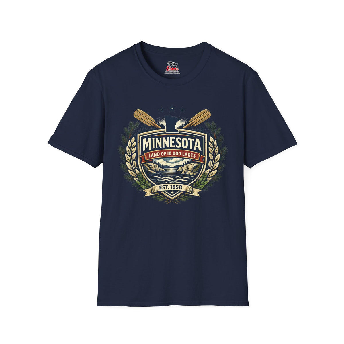 Minnesota Heritage Badge Unisex Softstyle T Shirt State Pride Graphic Tee Collections FS03
