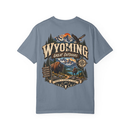 Wyoming Great Outdoors Unisex Comfort Color 1717 Streetwear Graphic Tee