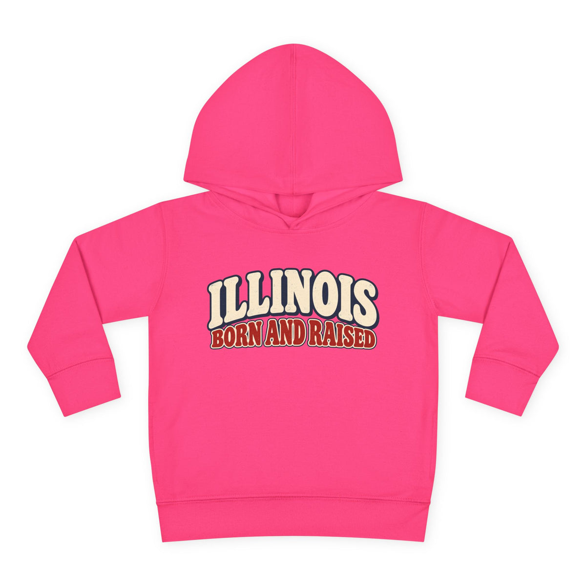 Illinois Born and Raised Retro 1970s Unisex Toddler Pullover Fleece Hoodie