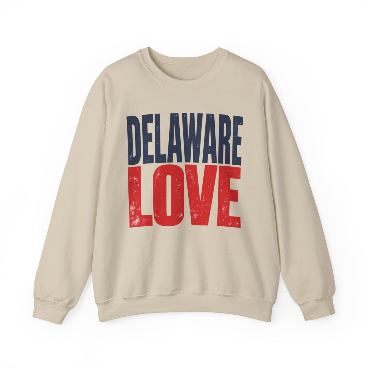 Delaware Love Unisex Crewneck Sweatshirt State Name Graphic