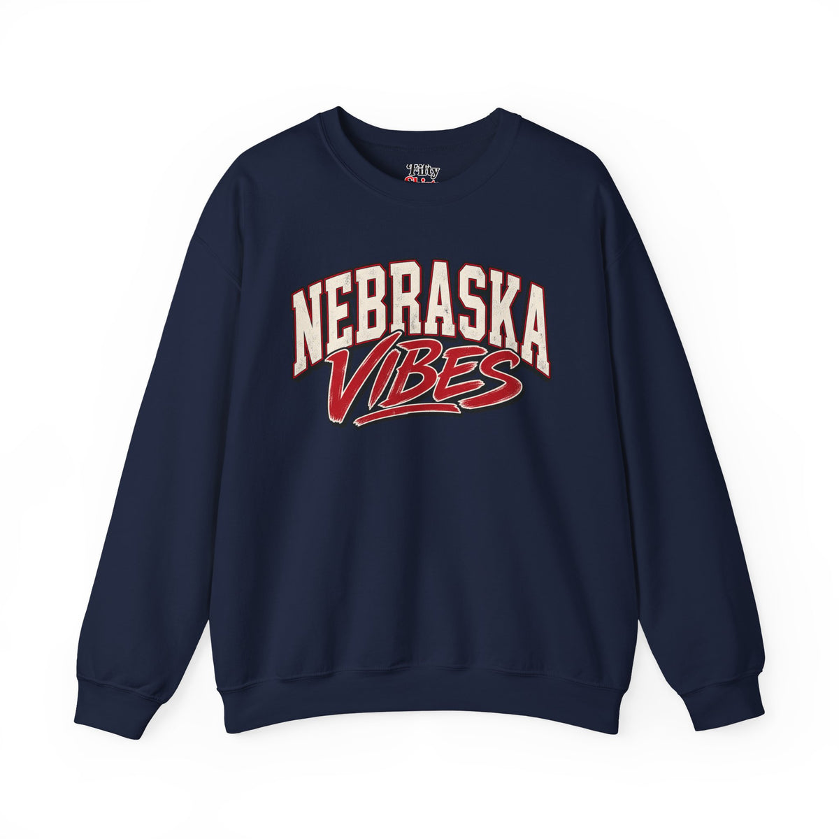 Nebraska Vibes Unisex Crewneck Sweatshirt State Name Graphic