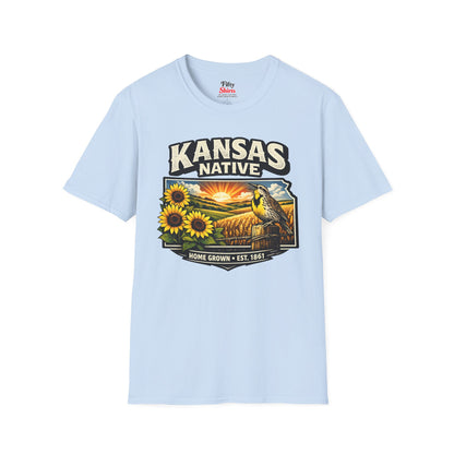 Kansas Native Unisex Softstyle T Shirt State Pride Graphic Tee Collections FS03