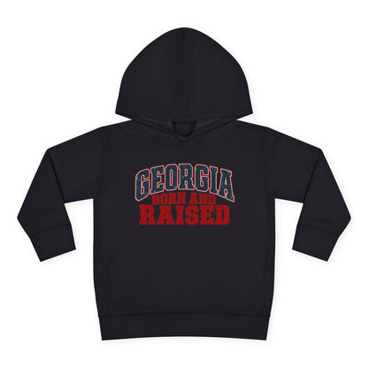 Georgia Born and Raised Rustic Southern Unisex Toddler Pullover Fleece Hoodie
