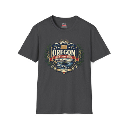 Oregon Heritage Badge Unisex Softstyle T Shirt State Pride Graphic Tee Collections FS03