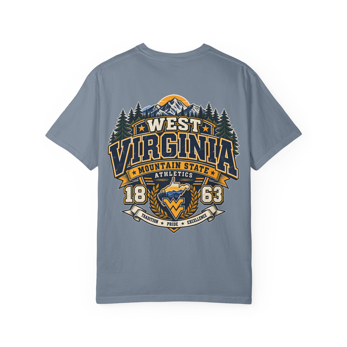 West Virginia Mountain State Athletics Unisex Comfort Color 1717 Streetwear Graphic Tee