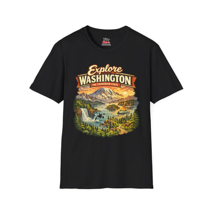Explore Washington Unisex Softstyle T Shirt State Pride Graphic Tee Collections FS03
