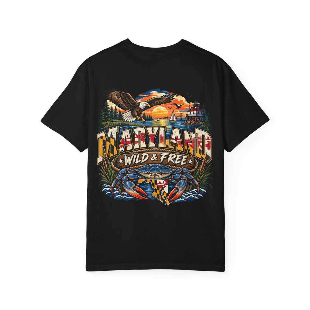 Maryland Wild & Free Unisex Comfort Color 1717 Streetwear Graphic Tee
