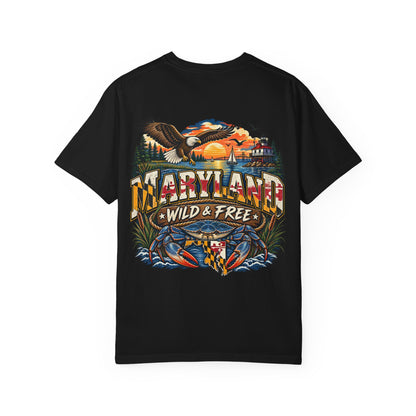 Maryland Wild & Free Unisex Comfort Color 1717 Streetwear Graphic Tee
