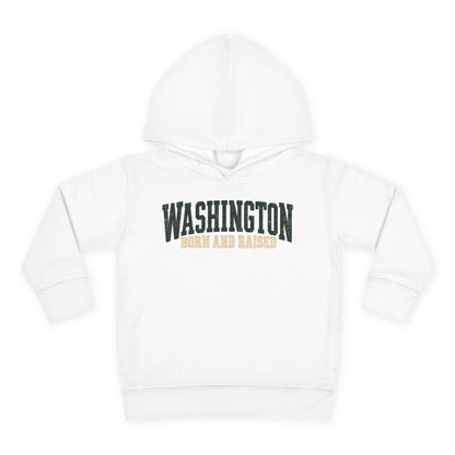 Washington Born and Raised Pacific Northwest Heritage Unisex Toddler Pullover Fleece Hoodie