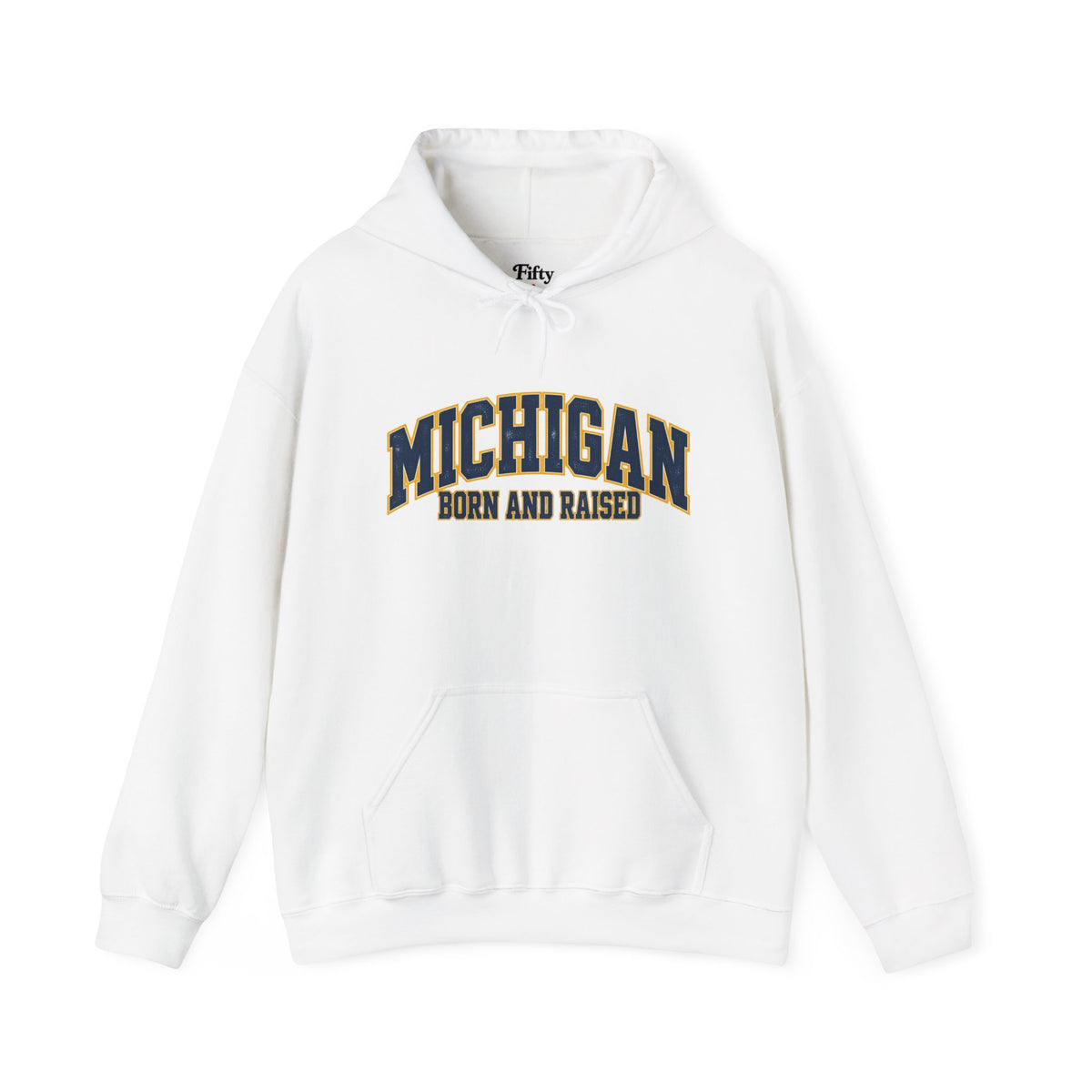 Michigan Born and Raised Old-School Athletic Unisex Hoodie Graphic
