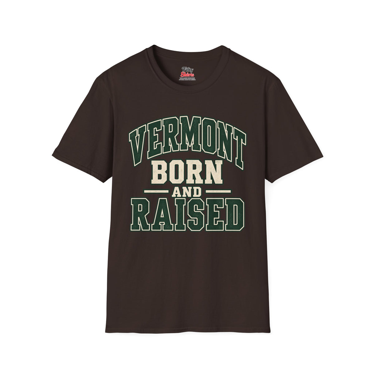 Vermont Born And Raised Unisex Softstyle T Shirt State Name Graphic Tee