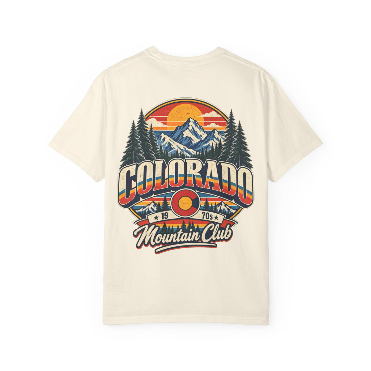 Colorado 1970s Mountain Club  Unisex Comfort Color 1717 Streetwear Graphic Tee