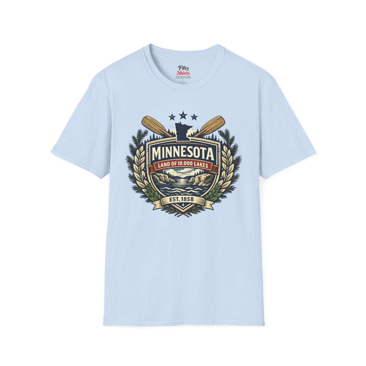 Minnesota Heritage Badge Unisex Softstyle T Shirt State Pride Graphic Tee Collections FS03