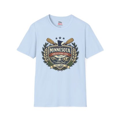 Minnesota Heritage Badge Unisex Softstyle T Shirt State Pride Graphic Tee Collections FS03