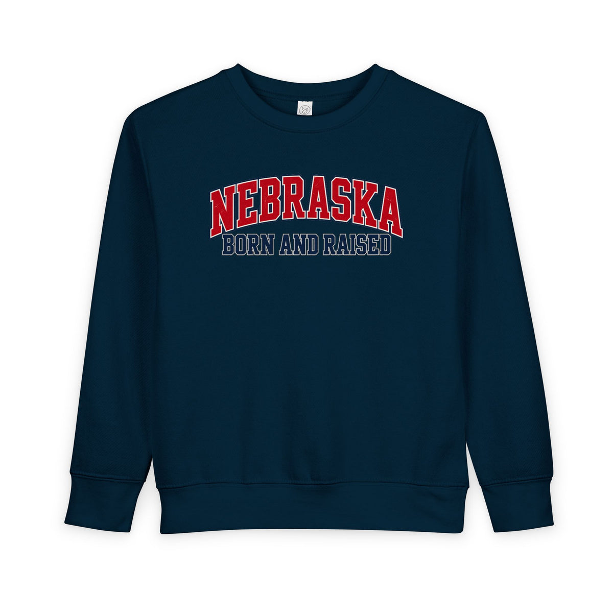 Nebraska Born and Raised Premium Collegiate Unisex Toddler Sweatshirt Graphic