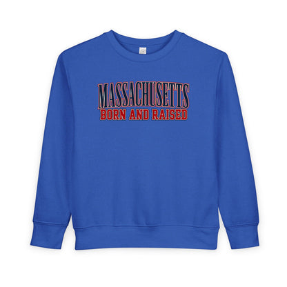 Massachusetts Born and Raised High-End Editorial Unisex Toddler Sweatshirt